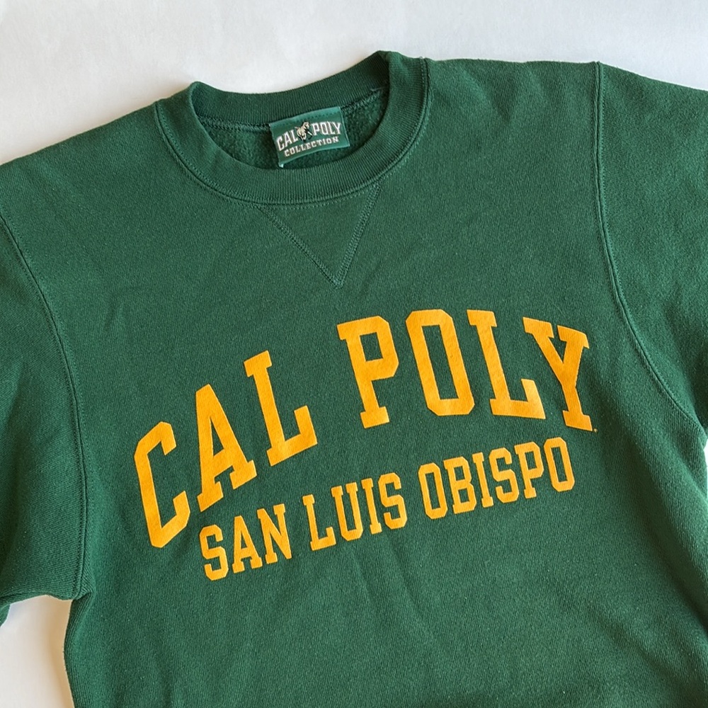 Rare Vintage Cal Poly SLO‎ Made In USA Green Gold College Sweatshirt Mens XS